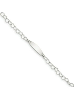 Jewels By Lux Sterling Silver 7.5inch Engraveable Antiqued Figaro Link ID Bracelet Jewels By Lux Sterling Silver 7.5inch Engraveable Antiqued Figaro Link ID Bracelet
